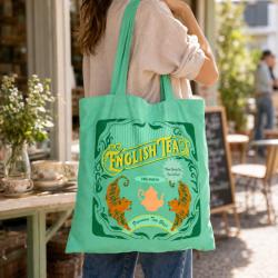 Tote Bag Recycled Cotton English Tea 36 x 40cm
