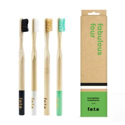 Firm Fabulous Four- firm bristled toothbrushes made from eco-friendly Bamboo