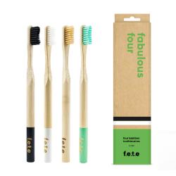 Firm Fabulous Four- firm bristled toothbrushes made from eco-friendly Bamboo