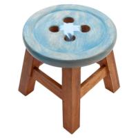 Child's Blue Button Stool