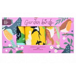 3 Pairs Bamboo Socks Garden Birds UK 3-7