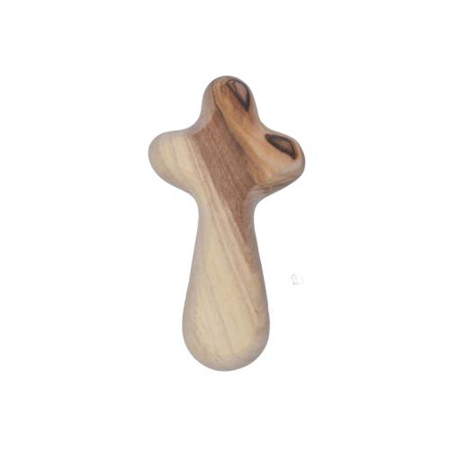 Hand-held cross, olive wood, 4 x 7 x 1cm