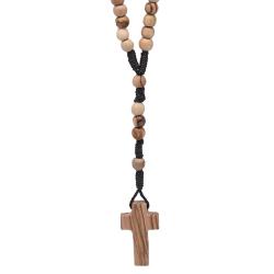 Necklace olive wood beads with cross
