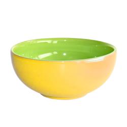 Yellow and Green hand-painted bowl 10 cm