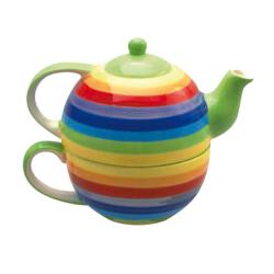 Rainbow Cup & Teapot Set