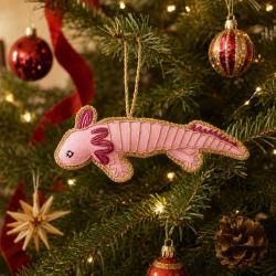 Hanging Decoration Embroidered Axolotl