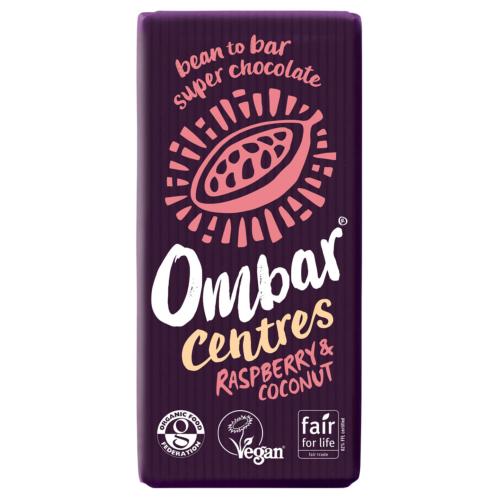 Ombar Raspberry & Coconut Chocolate Bar 10 x 70g