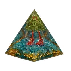 Orgone Pyramid Peridot Aquamarine 9cm