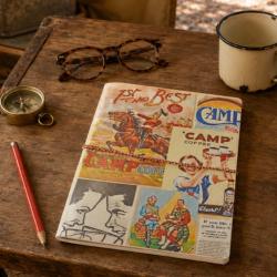 Notebook with Handmade Paper, Camp Coffee 15.5 x 20.5cm