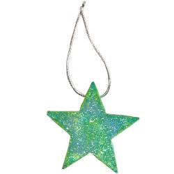 Hanging star Christmas decoration assorted colours, 7cm