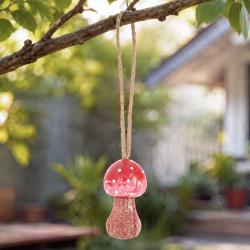 Handcrafted Red Toadstool Hanging Decoration