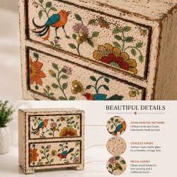 Mini Chest of Drawers Handpainted Trinket Storage 19x11x20cm
