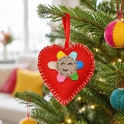 Handmade Felt Heart Christmas Decoration