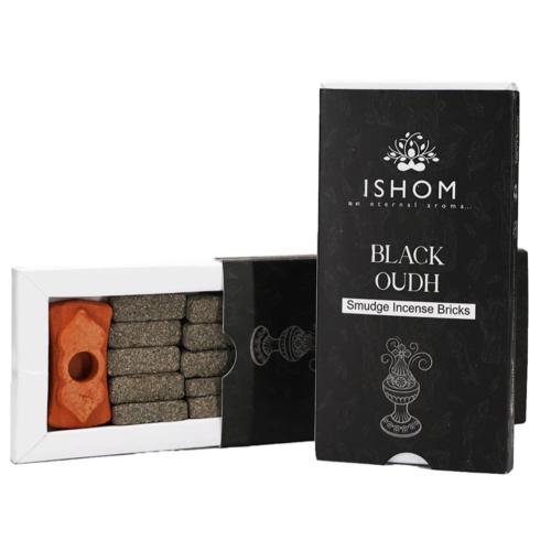 ISHOM Black Oudh Smudge Incense Bricks