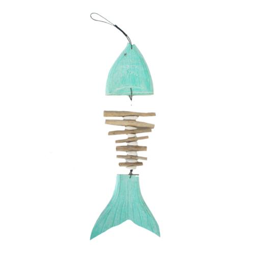 Hanging Fish Skeleton Albesia and Driftwood 20 x 2 x 70cm