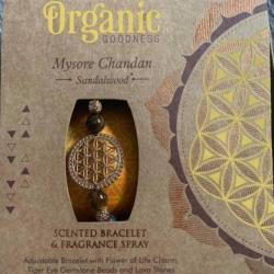 Scented bracelet + spray gift set, Organic Goodness, Mysore Chandan Sandalwood