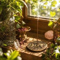 Incense Sticks and Burner Esoteric Good Fortune, Patchouli and Orange