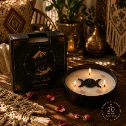 Candle with Gemstone Esoteric Love Spell, Rose + Peony 200g