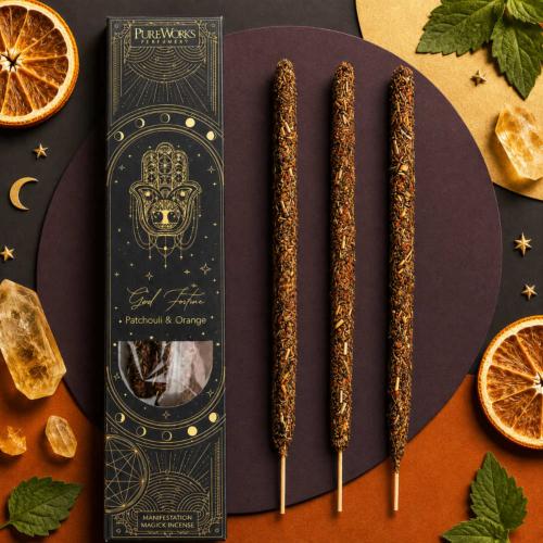 Smudge Incense Esoteric Good Fortune Patchouli & Orange x 6
