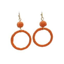 Earrings Recycled Ball and Circle Assorted Colours 5x2.7cm