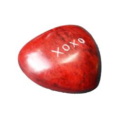 Sentiment Pebble Heart Red, XOXO 6 x 5cm