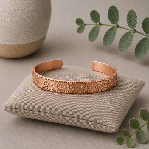Copper Bracelet / Bangle Flowers