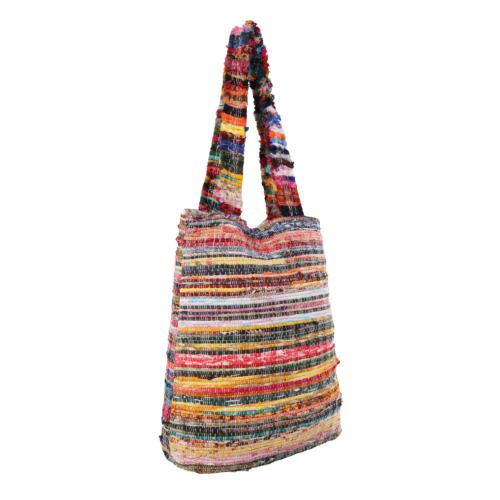 Rag Chindi Bag Recycled Sari 35 x 11 x 40cm