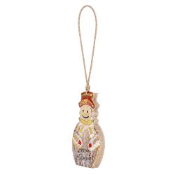 Hanging Snowman Decoration Albesia Wood 7 x 12cm