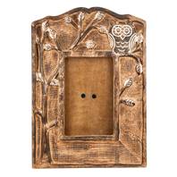 Photo frame, mango wood, owl 20x28cm