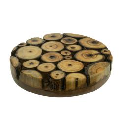 Coaster round, decorative mango wood branch slices