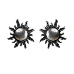 Ear studs, silver colour, Sun