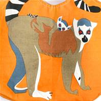 Shoulder bag, cotton, ring-tail lemur