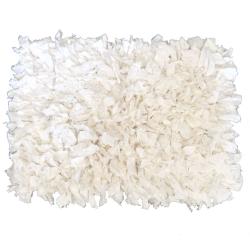 Rag rug, recycled cotton white 45x60cm