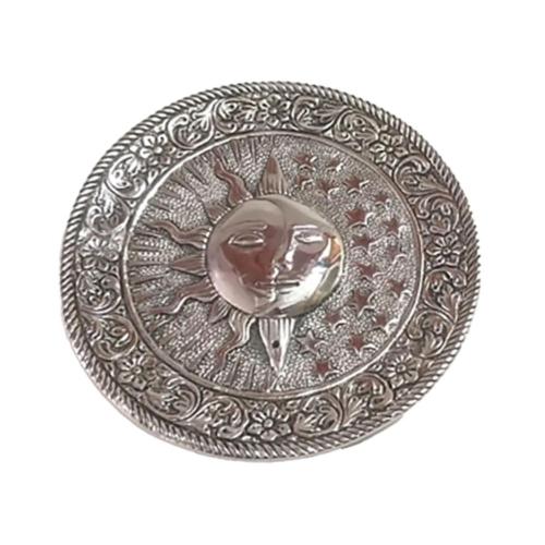 Incense Plate Aluminium Sun/Moon 12.5cm