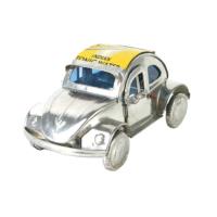 VW Beetle recycled cans silver colour 10cm