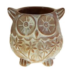 Terracotta planter owl 12x12x12cm