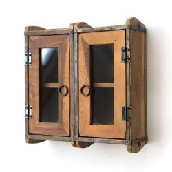 Upcycled Wooden Brick Mould 2 Door Cabinet Approx 28x9x32cm