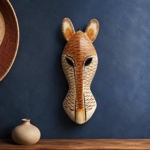 Mask Albesia Wood Big Cat 50cm