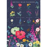 Greetings card "British wild flowers" 12x17cm