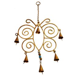 Chime, butterfly, recycled brass