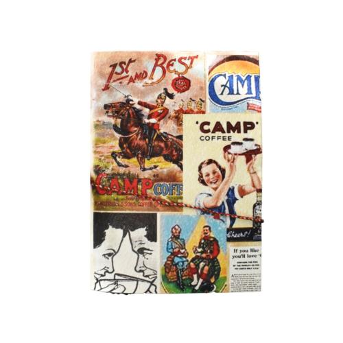 Notebook with Handmade Paper, Camp Coffee 13 x 18cm