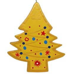 Hanging Christmas Decoration, Yellow Wooden Tree