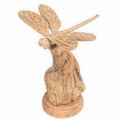 Handcrafted Wooden Perching Dragonfly
