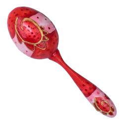 Egg rattle with handle red