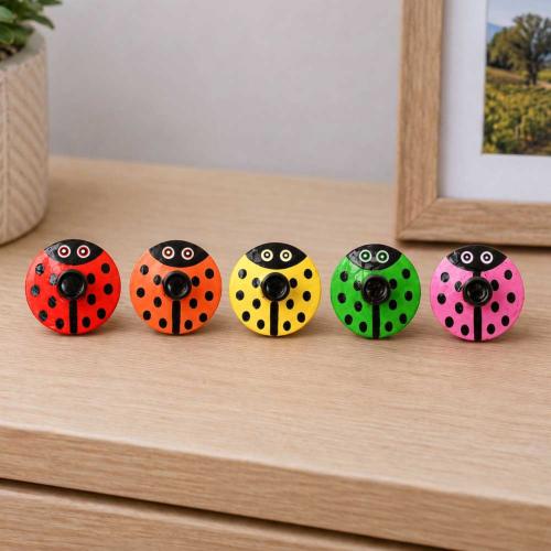 Handcrafted Ladybird Spinning Top – Assorted Colours