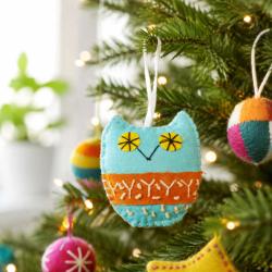 Handmade Felt Owl Christmas Decoration