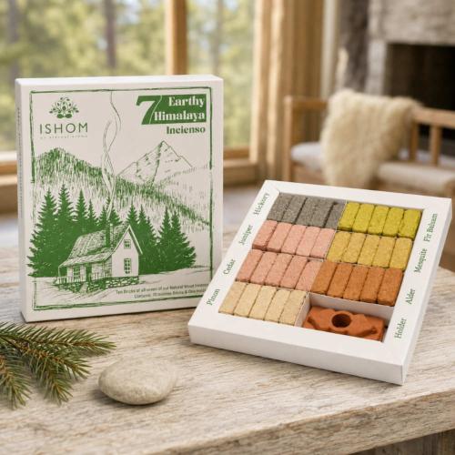ISHOM 70 Earthly Himalaya Incense Bricks Gift Set