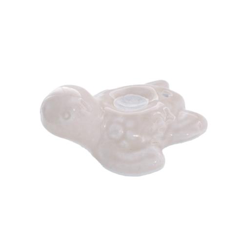 Incense Holder Ceramic Turtle White