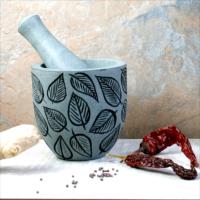 Pestle and mortar, leaf design