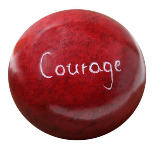 Palewa sentiment pebble, red - Courage